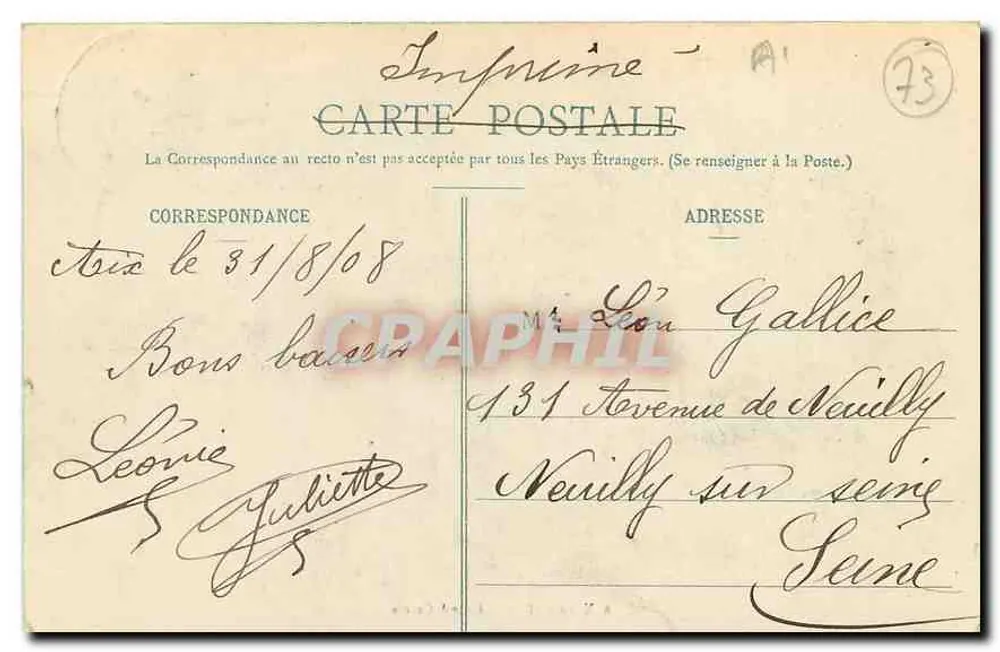 AIX-LES-BAINS - Grand-Cercle — G. Brun fot. — Juliette & Léonie - Verso