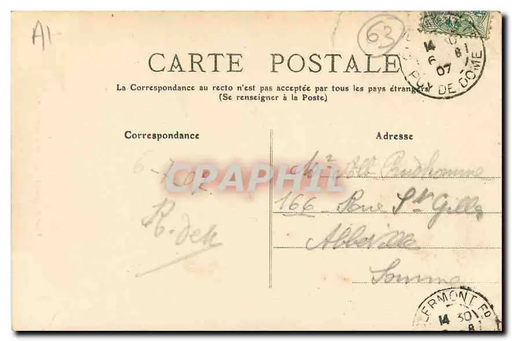 Tour du Grand Escalier d'Honneur — Tournoël — L'Auvergne, éditeur M.T. n°228 - Verso