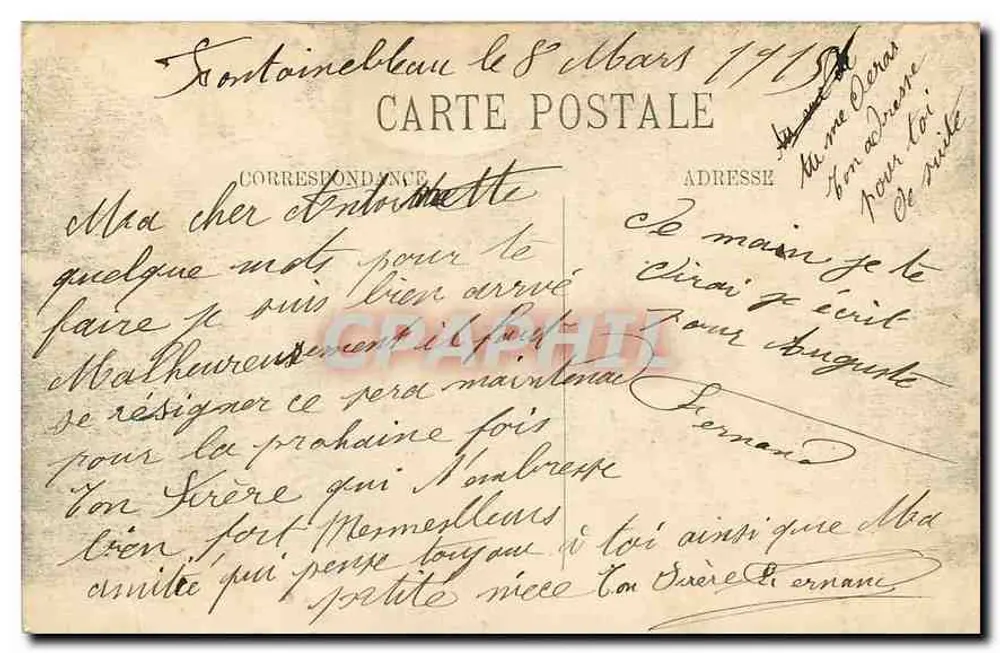Fontainebleau — La Forêt — Route Marie-Thérèse — N.G. — N° 205 - Verso