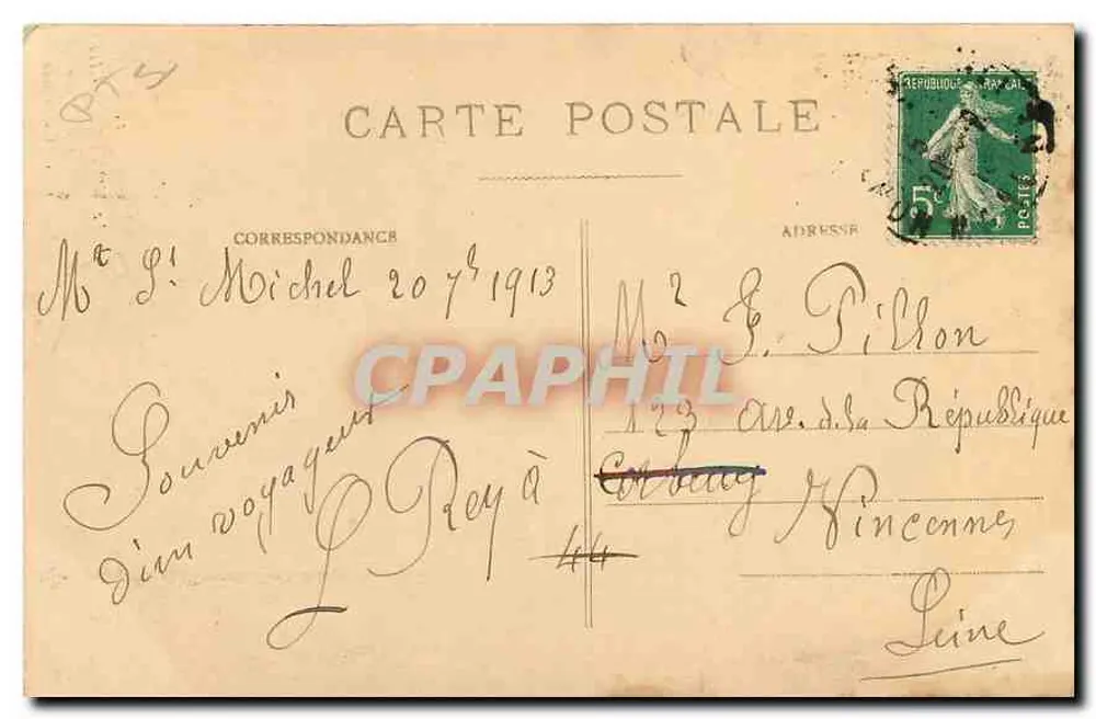 Le Mont-Saint-Michel — Vue perspective de la Colonnade — Éditeur non identifié, n° 35 - Verso