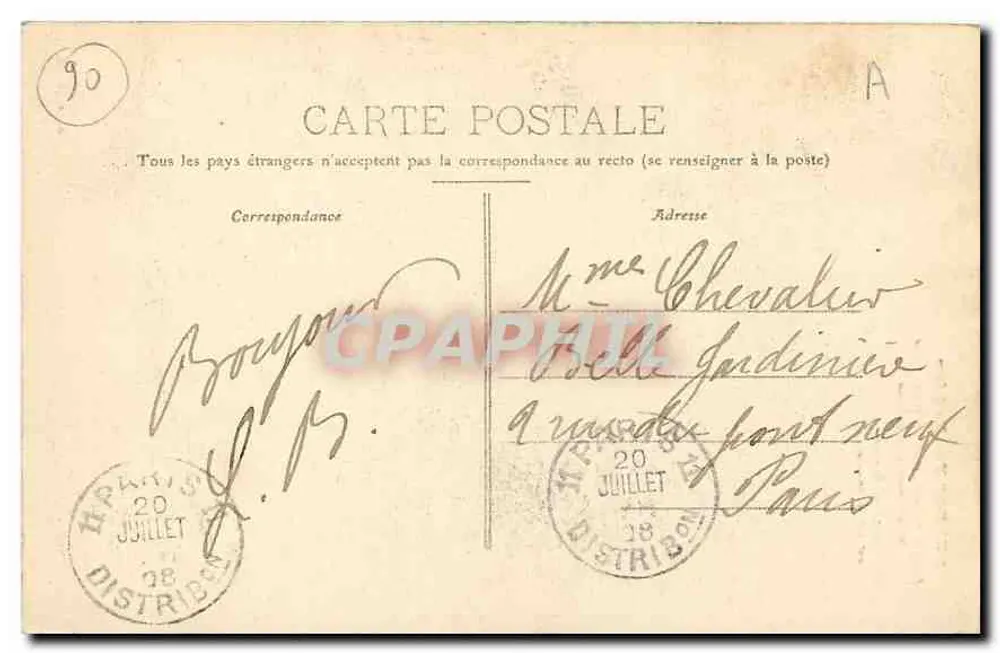 Belfort — O Leão — Obra de Bartholdi, oferecida à cidade de Belfort por uma subscrição nacional — A. e R.C. - Verso