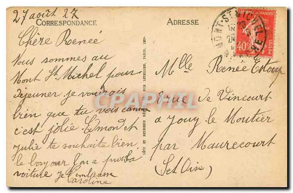 Le Mont-Saint-Michel — Le côté Sud et la Digue — LL - Verso