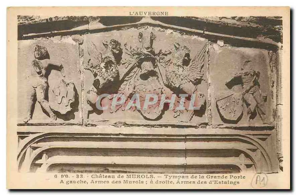 Château de Murols — Tympans de la Grande Poste — Armes des Murols et d'Estaing - Recto