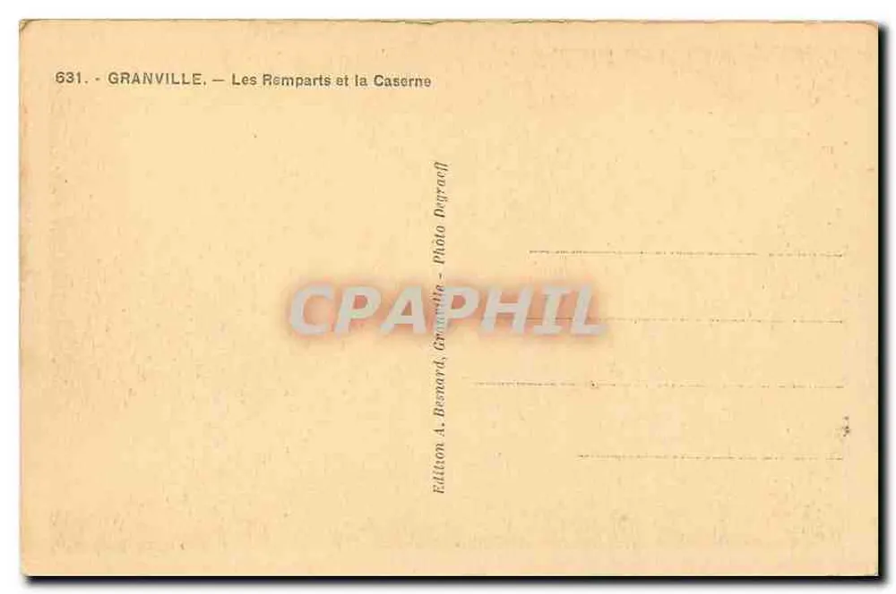 Granville — Die Mauern und die Kasernen — Edition A. Bernard, Granville - Rückseite