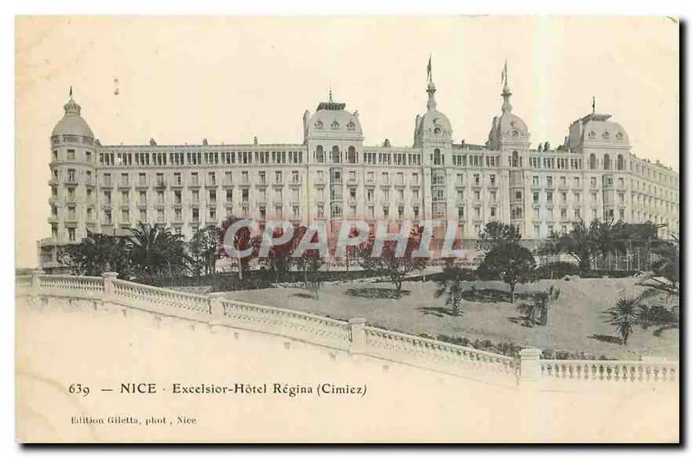 NICE - Hotel Excelsior-Régina (Cimiez) — Edizione Giletta, fot. Nice, n° 639 - Recto