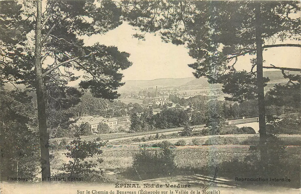 Épinal - Nid de Verdure — vista da vallée da Moselle — fototipo Paul Tastart, Épinal - Frente