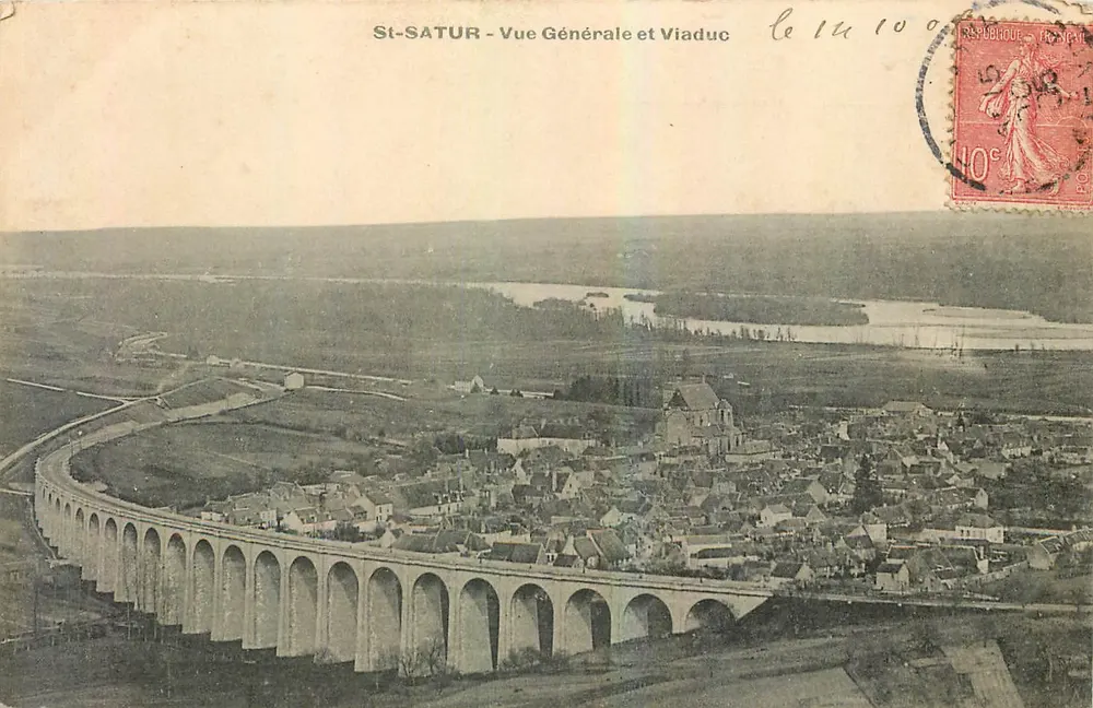 St-SATUR - Vista general y viaducto — editor no identificado, número de serie no visible - Anverso