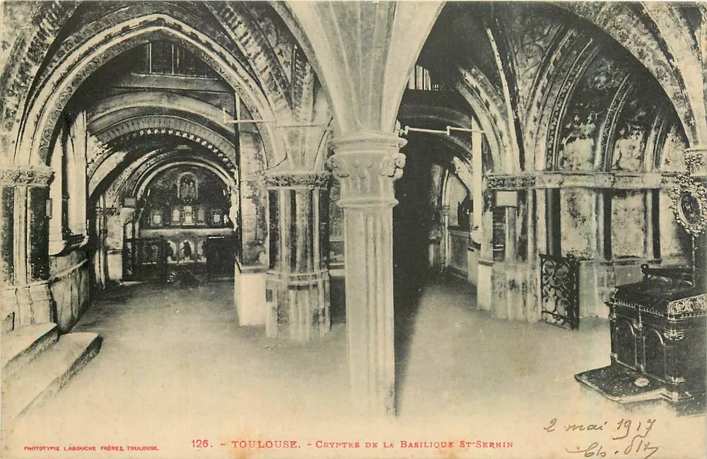 Toulouse - Criptas da Basílica São Sernin — Fototipo Labouche Frères, Toulouse, n°126 - Frente