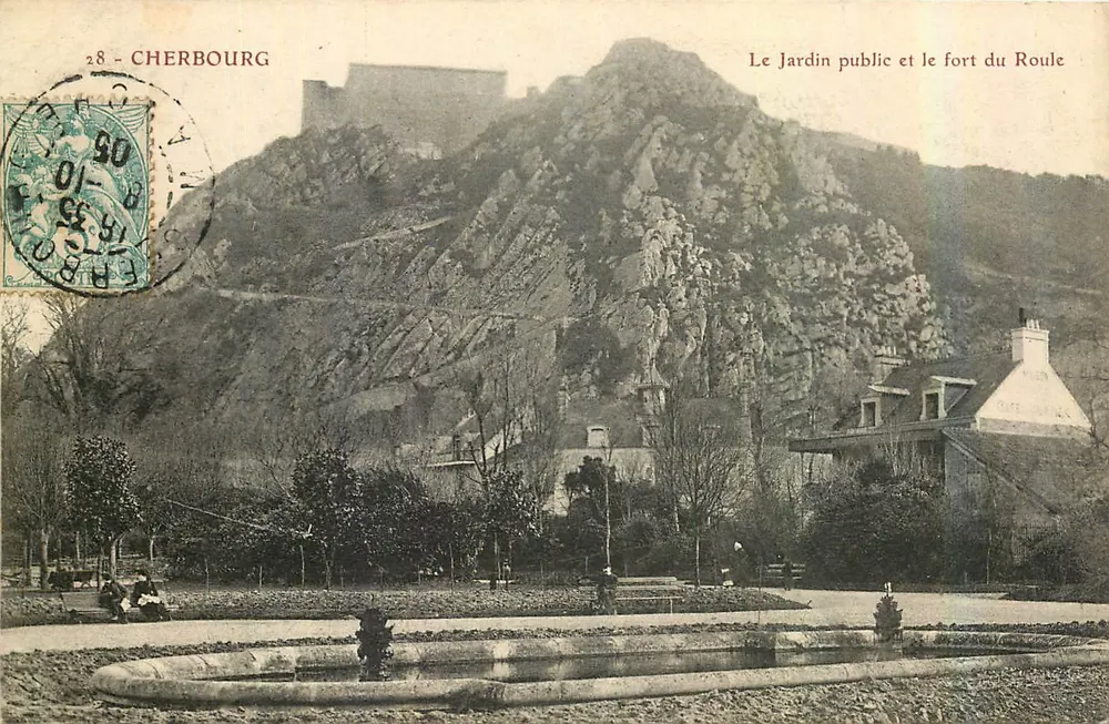 Cherbourg — Der öffentliche Garten und das Fort du Roule — Verlag unbekannt - Vorderseite
