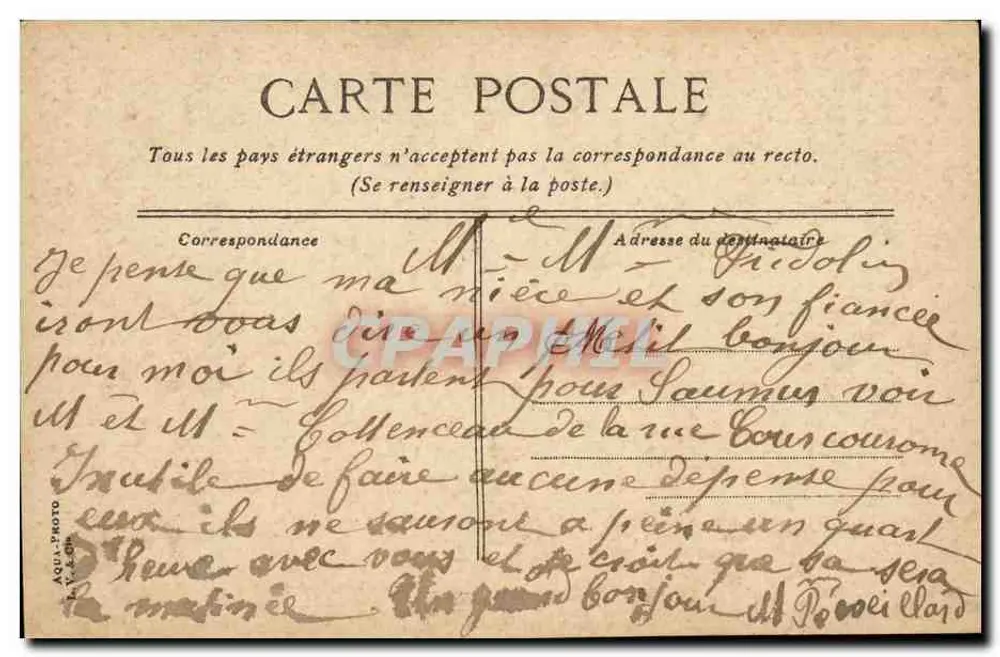 Angers — Panorama tirado do castelo — editor AQUA-PHOTO, n° 294 - Verso