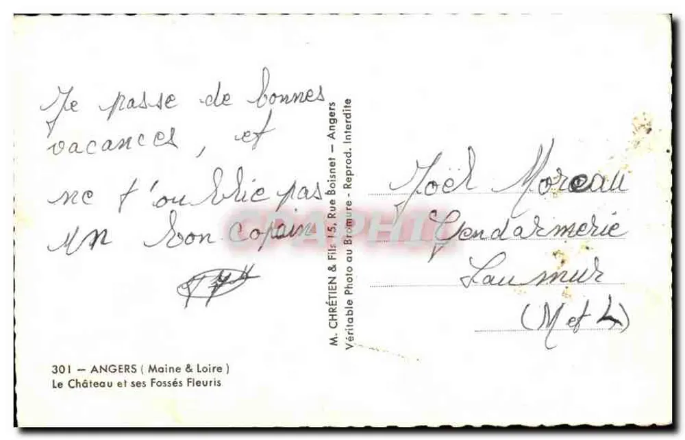 Angers — O Castelo e seus Baluartes Floridos — Lionel - Verso