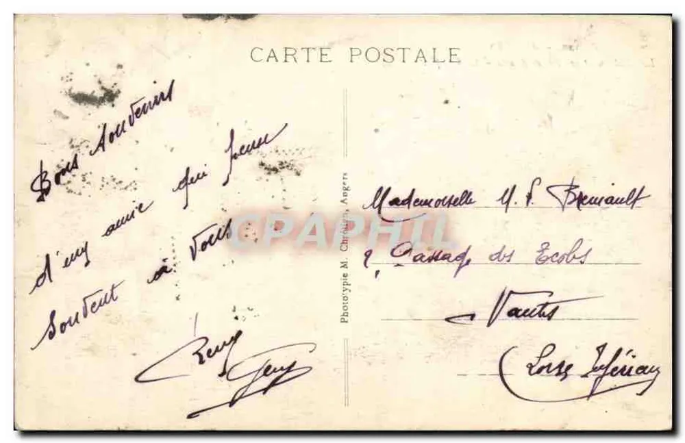 Angers — Le Château et ses Fossés fleuris — L. V., phot. - Verso