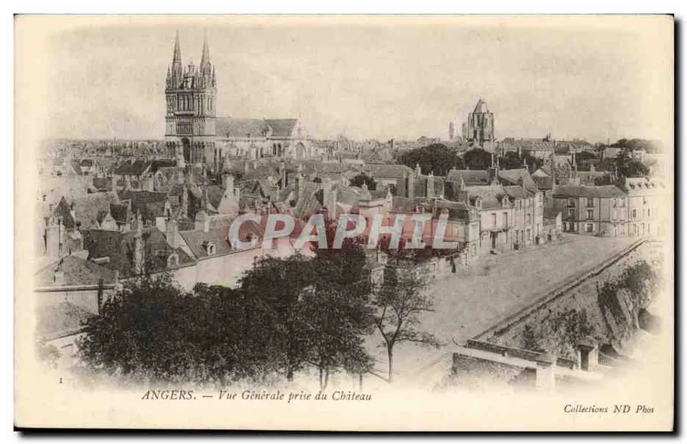 Angers — Vista Geral tirada do Castelo — Collections ND Phot - Frente