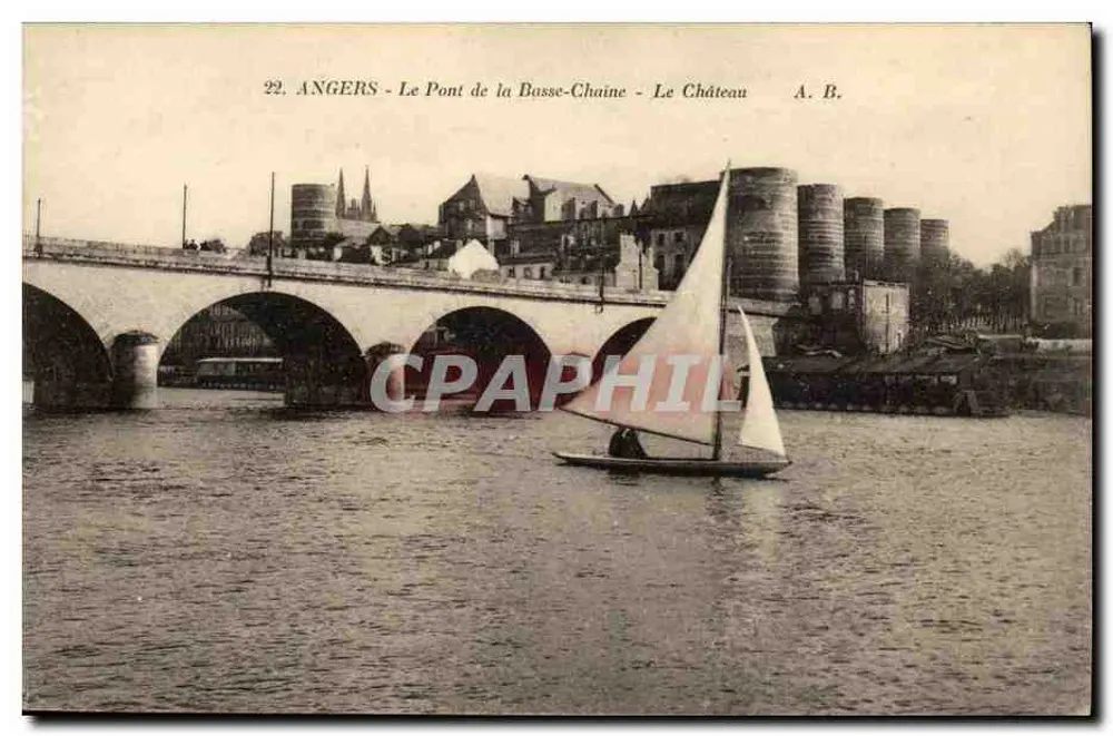 Angers - O Ponte da Basse-Chaine - O Castelo — A. B. - Frente