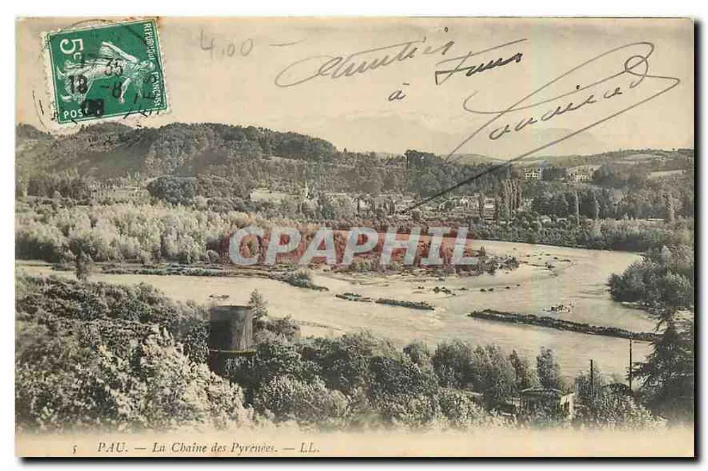 Pau — A Cadeia dos Pirineus — Editor L. L. - Frente