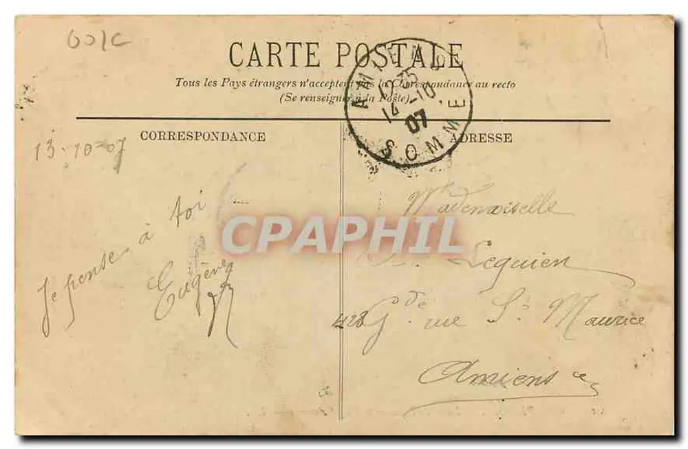 Compiègne — Hotel de Flandre und Rue d'Amiens — LL. — n°163 - Rückseite