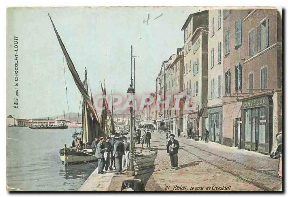 Toulon — le quai de Cronstadt — éditeur CHOCOLAT-LOUIT, n°21 - Recto