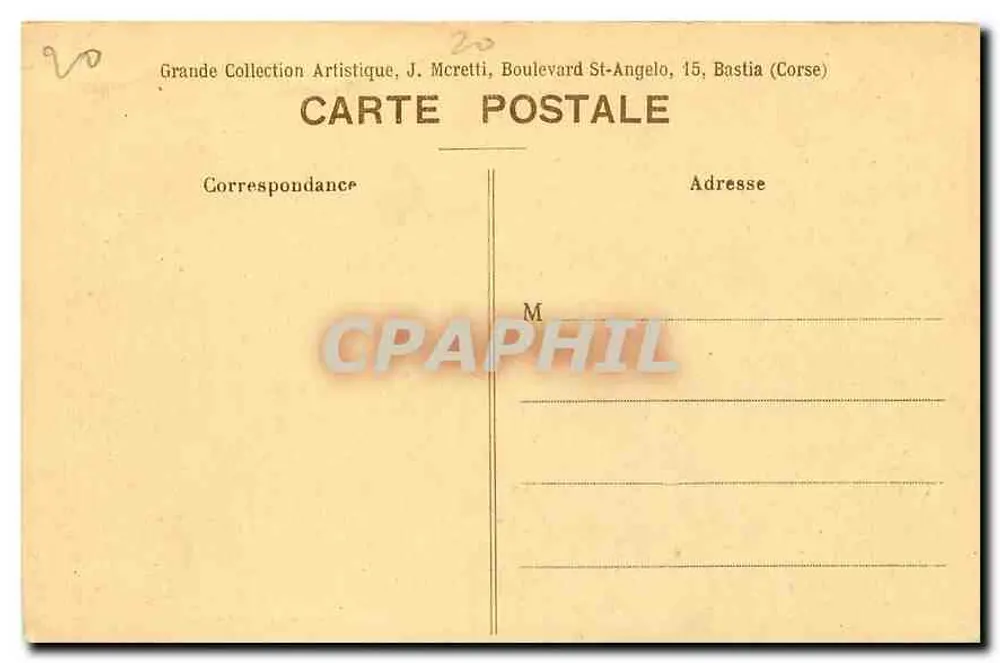 Córsega - Calanche de Piana — vista de falésias e estrada — editor J. Mcretti, Bastia - Verso