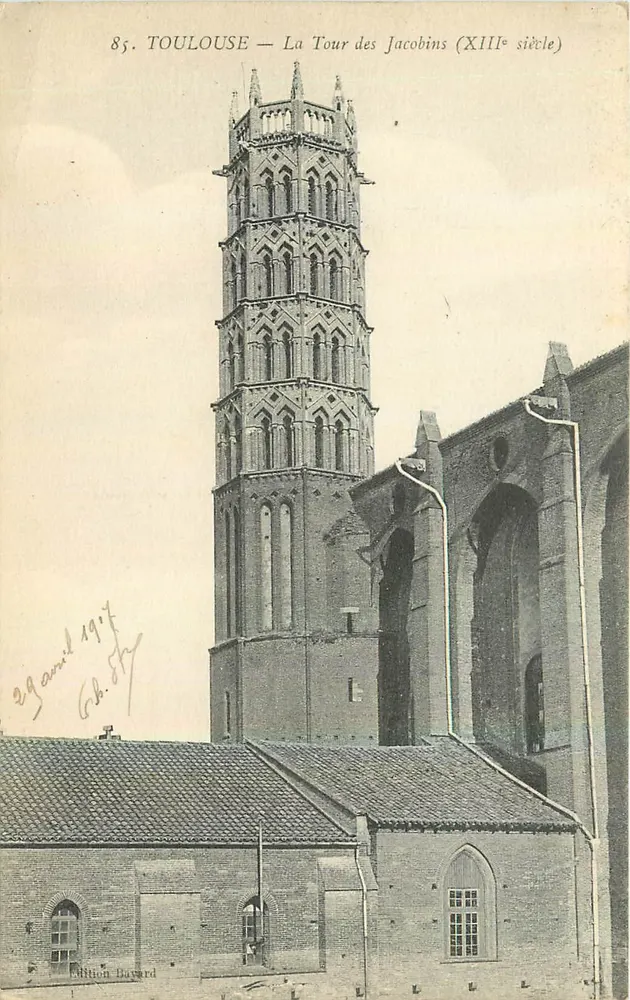 Toulouse — La Tour des Jacobins (XIIIe siècle) — Édition Bazard, n° 85 - Recto