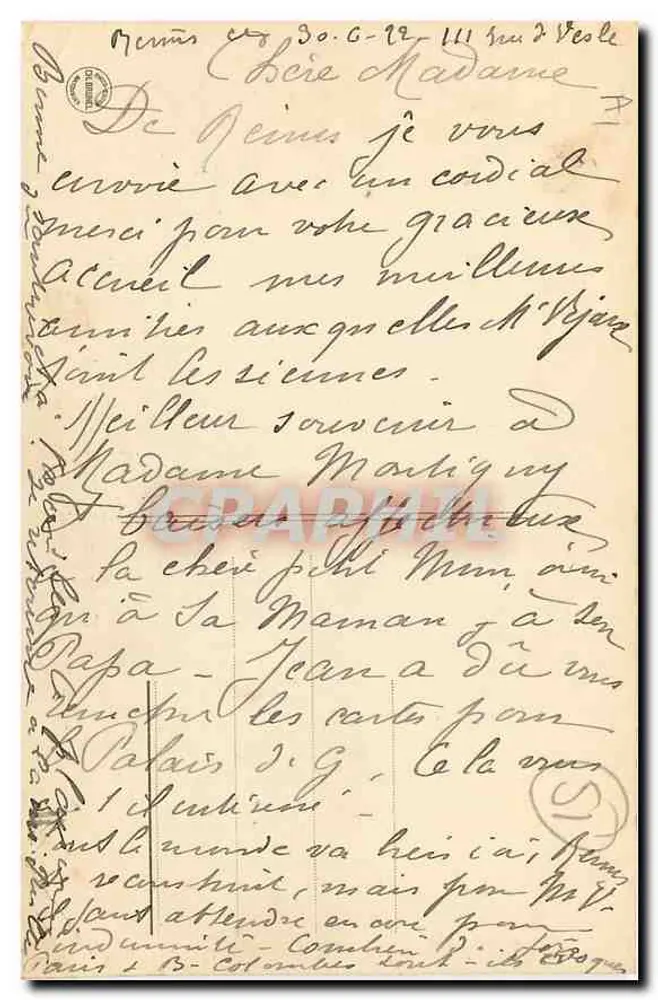 Reims — Innenansicht der Kirche Saint-Jacques nach den Bombardements — OR, n° 42 - Rückseite