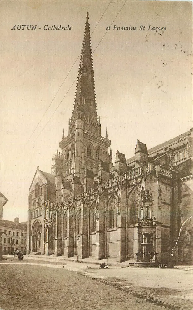 Autun - Kathedrale und Fontaine Saint-Lazare — Édit. Autun, Nr. 1282 - Vorderseite