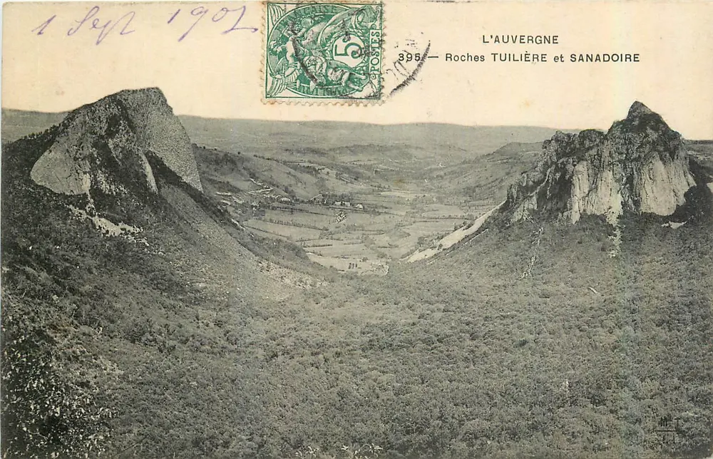 Auvergne — Tuilière und Sanadoire Felsen — Verlag E. Postier, Nr. 395 - Vorderseite