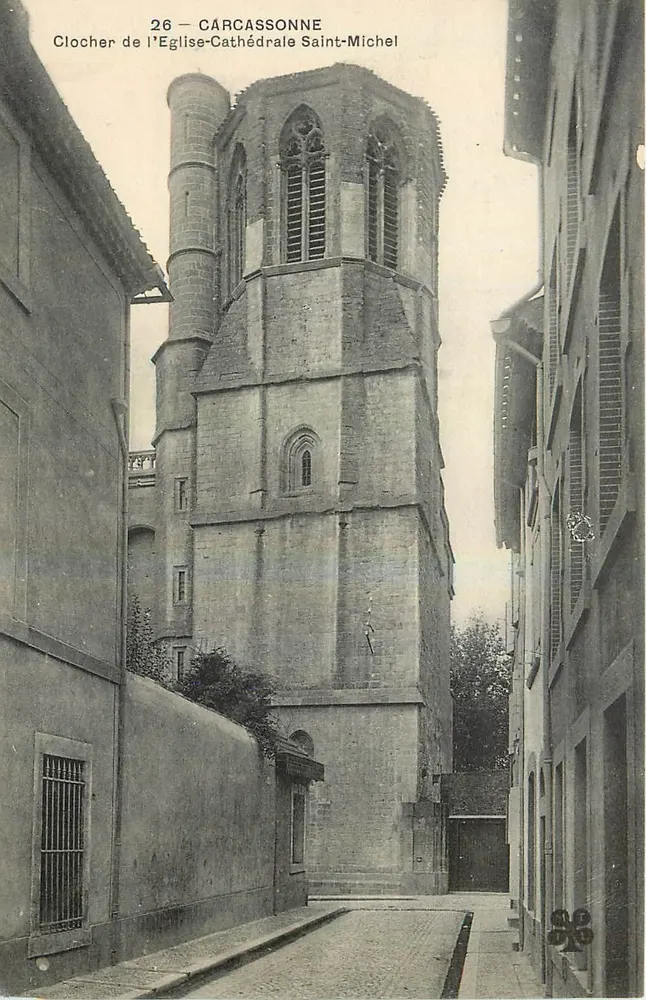 Carcassonne — Glockenturm der Kathedrale Saint-Michel — unbekannter Verlag, Nr. 26 - Vorderseite