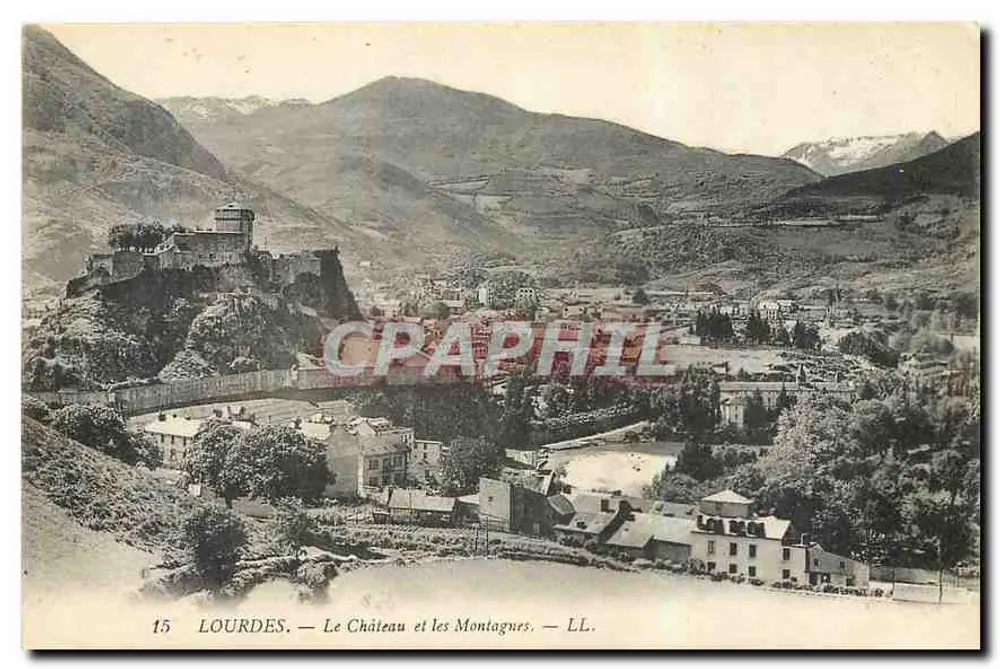 Lourdes — Le Château et les Montagnes — LL. - Recto