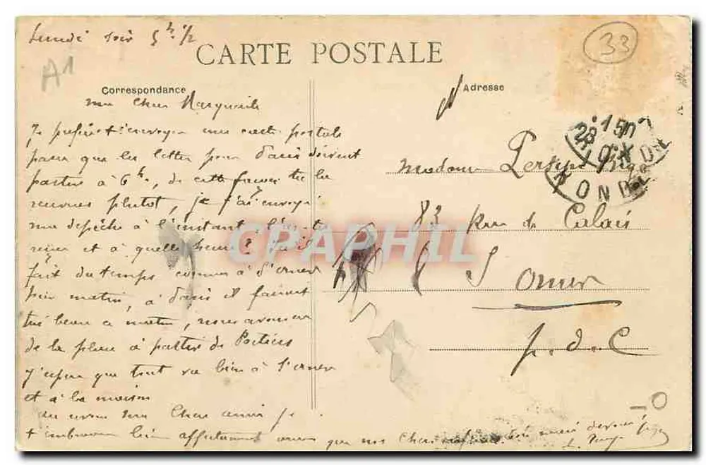 Bordeaux - Der Hafen und die Brücke Saint-Michel — A.H. 1 — Verlag A.H. - Rückseite