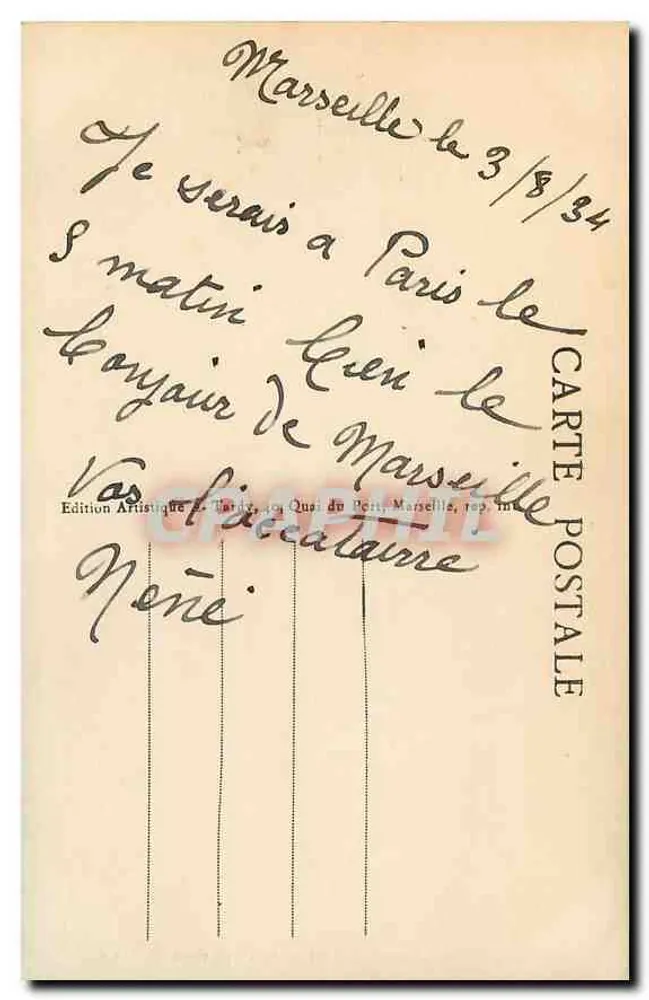 MARSIGLIA - La Fontaine Cantini A T — Edizione Artistica A. Tardy - Verso
