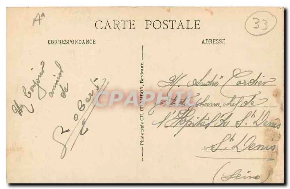 Bordeaux — O Ponte e a Flecha de São Miguel — C.B. - Verso