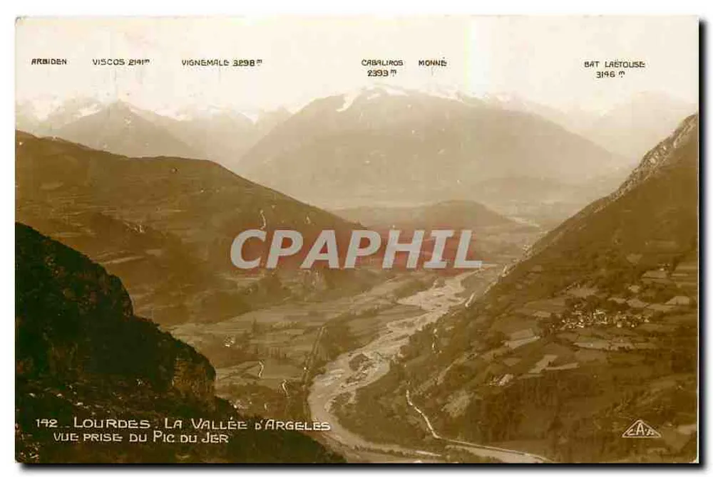 Lourdes. Die Schlucht von Argelès — Aussicht vom Pic du Jér — C.A. Pratsasbourg - Vorderseite