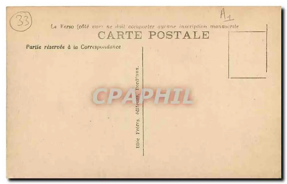 Bordeaux — A Igreja de São Seurino — Bloc Frères, Bordeaux, n° 103 - Verso