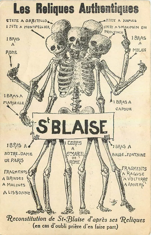 Le Reliquie Autentiche di San Blas — Ricostruzione a partire dalle sue Reliquie — L. Clercx, Parigi - Recto