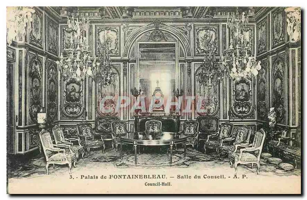 Palais de Fontainebleau — Salle du Conseil — Éditeur E. Papaghin, Paris - Recto