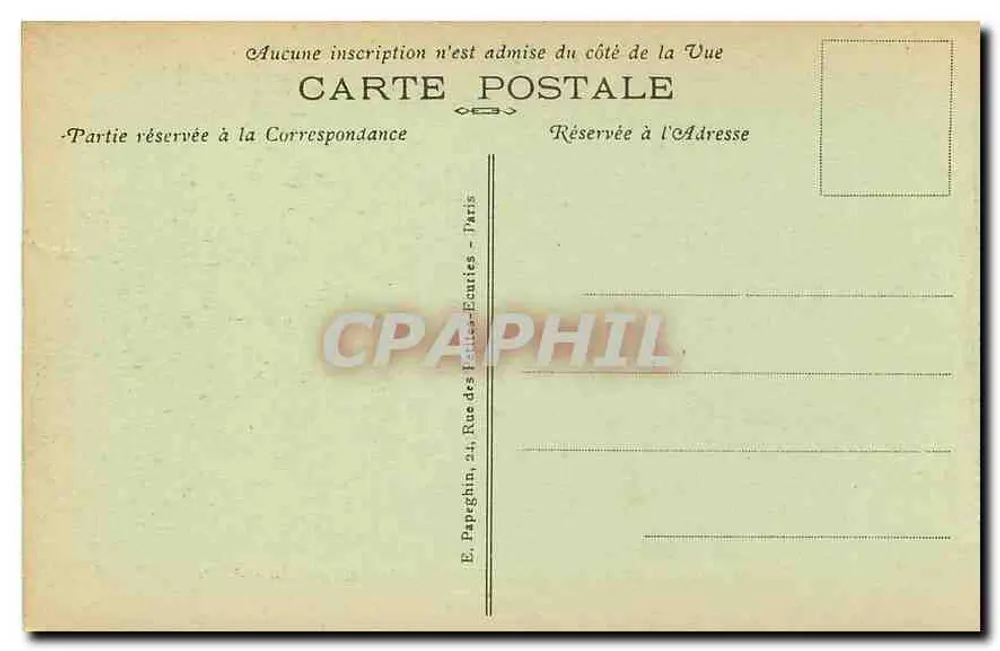 Palais de Fontainebleau — Salle du Conseil — Éditeur E. Papaghin, Paris - Verso