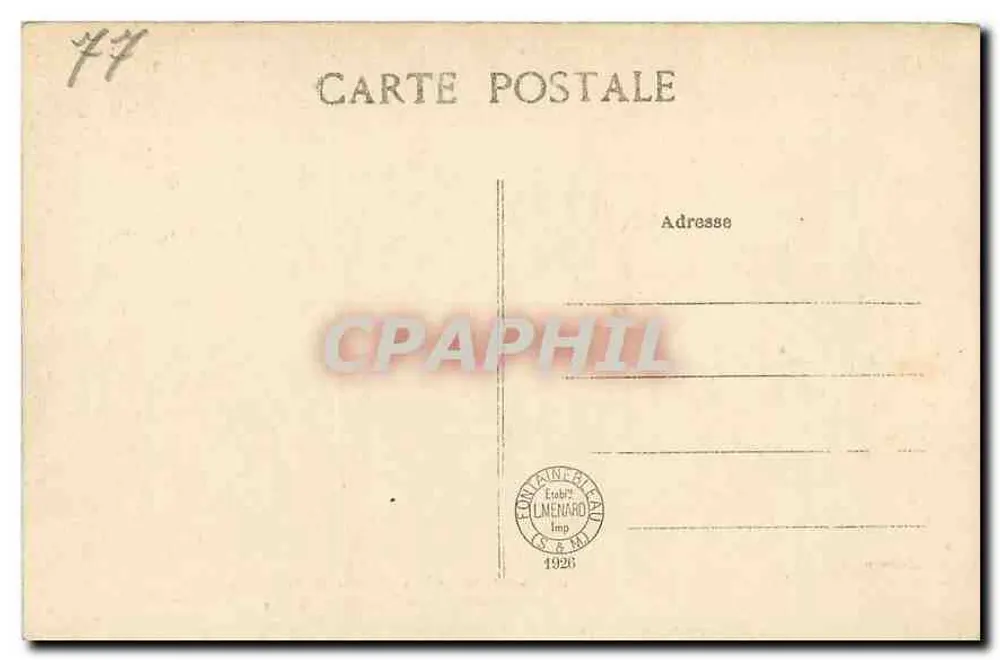 Schloss Fontainebleau - Groite du Jardin des Pins (Alte Badezimmer der Herzogin von Etampes) — Künstlerische Sammlung n°35 - Rückseite
