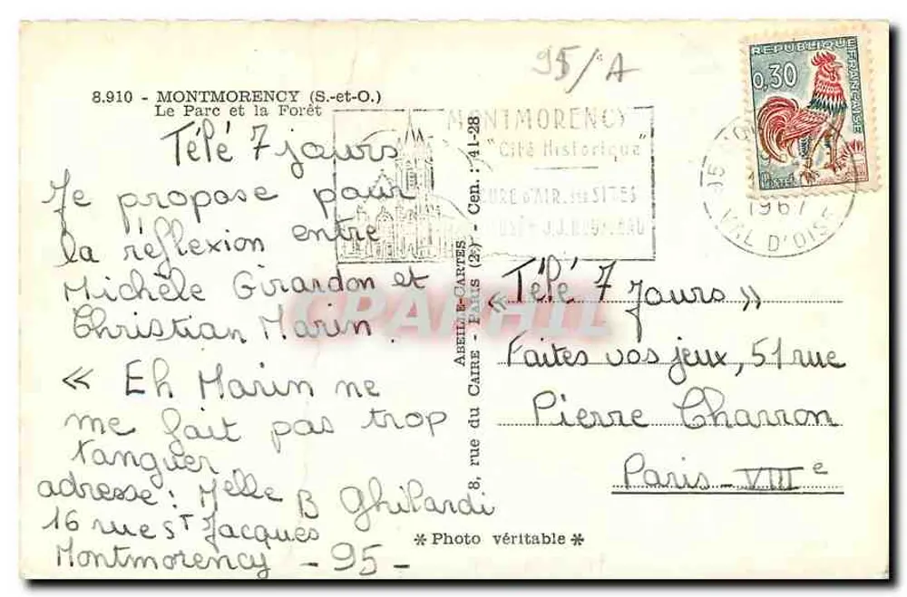 Montmorency — Château et parc — n° 8.910 - Verso