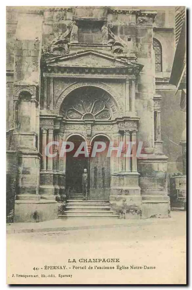 Épernay - Portal der alten Kirche Notre-Dame — J. Dracquemari, Verlag Épernay - Vorderseite