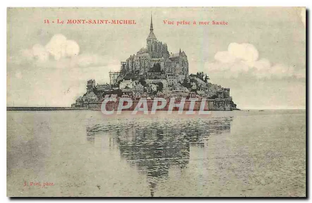 Le Mont-Saint-Michel — Vue prise à mer haute — J. Porel, phot. - Recto