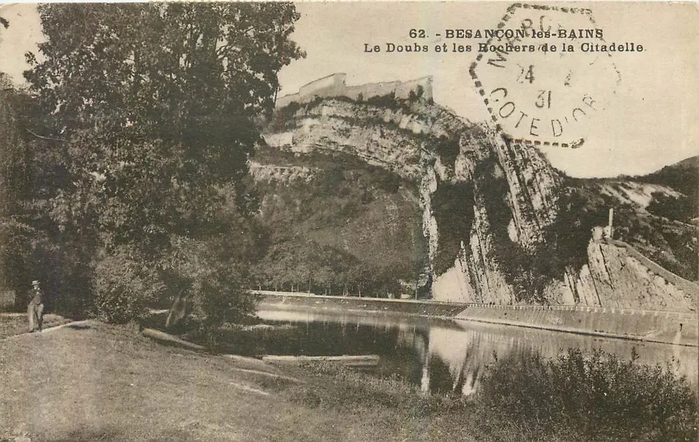 Besançon-les-Bains — Der Doubs und die Felsen der Citadel — Éditions C. L. Besançon - Vorderseite