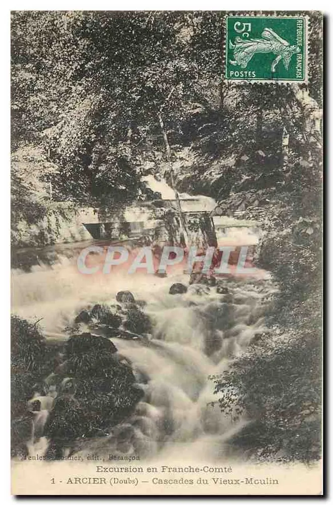 Arcier (Doubs) — Cascades du Vieux-Moulin — Tenler-Bosnier, édit. Besangon - Anverso