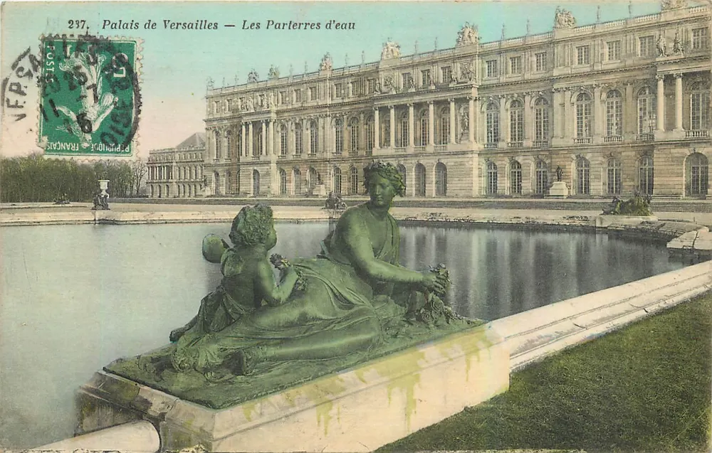 Palácio de Versalhes — Os Jardins de Água — Héliotypie A. Bourdier - Frente