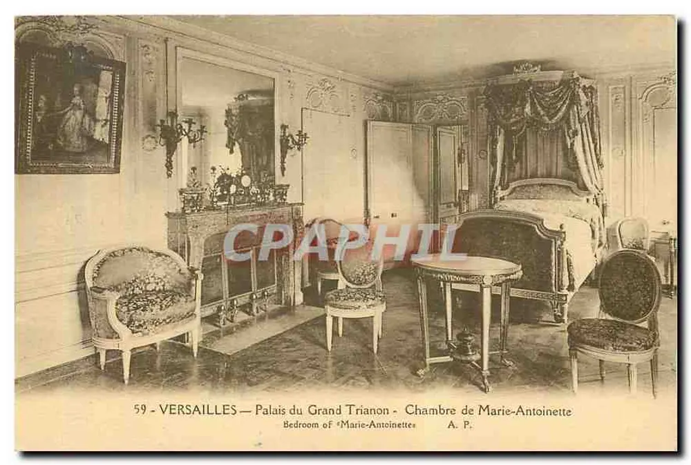 Versailles — Palácio do Grande Trianon — Quarto de Marie-Antoinette — A. P. - Frente