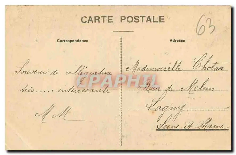 Mont-Dore - Estabelecimento Termal (lado das Senhoras) — Puy-de-Dôme — editor MTD, n°341 - Verso