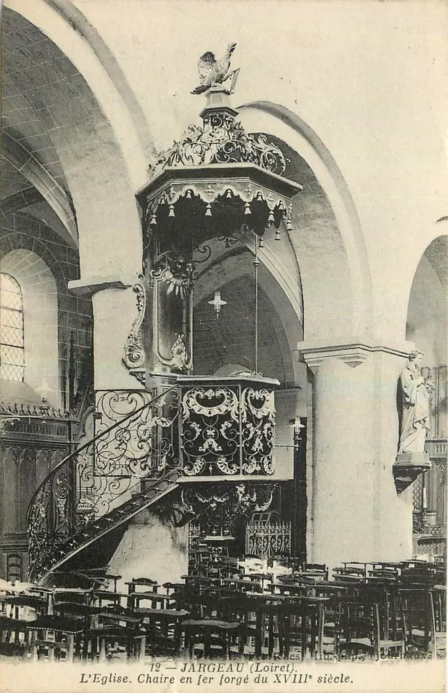 Jargeau (Loiret) — Die Kirche. 18. Jahrhundert, Eisenpulpit. - Vorderseite