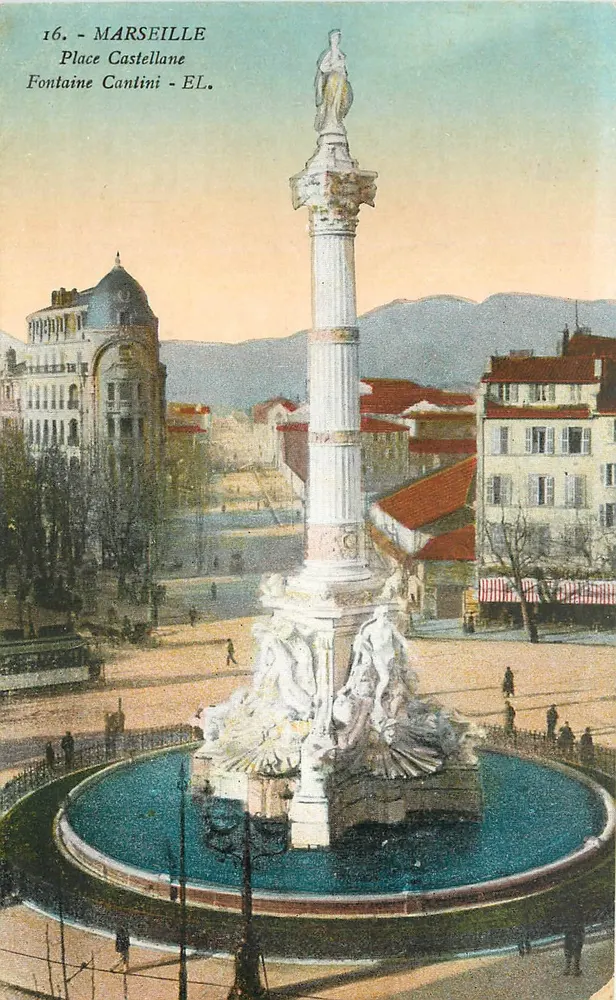 Marseille - Place Castellane - Fontaine Cantini - EL. - Recto