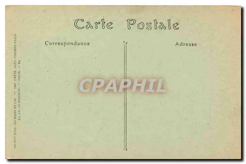 Palácio de Versalhes — Lado do Parque — Park side — editor Antigo Ed. Nucingen e Cie, Paris - Verso