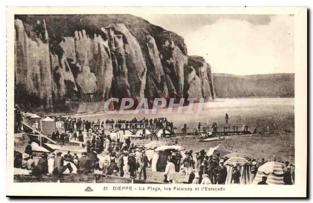Dieppe - De Strand, de Kliffen en de Estacade - Voorkant
