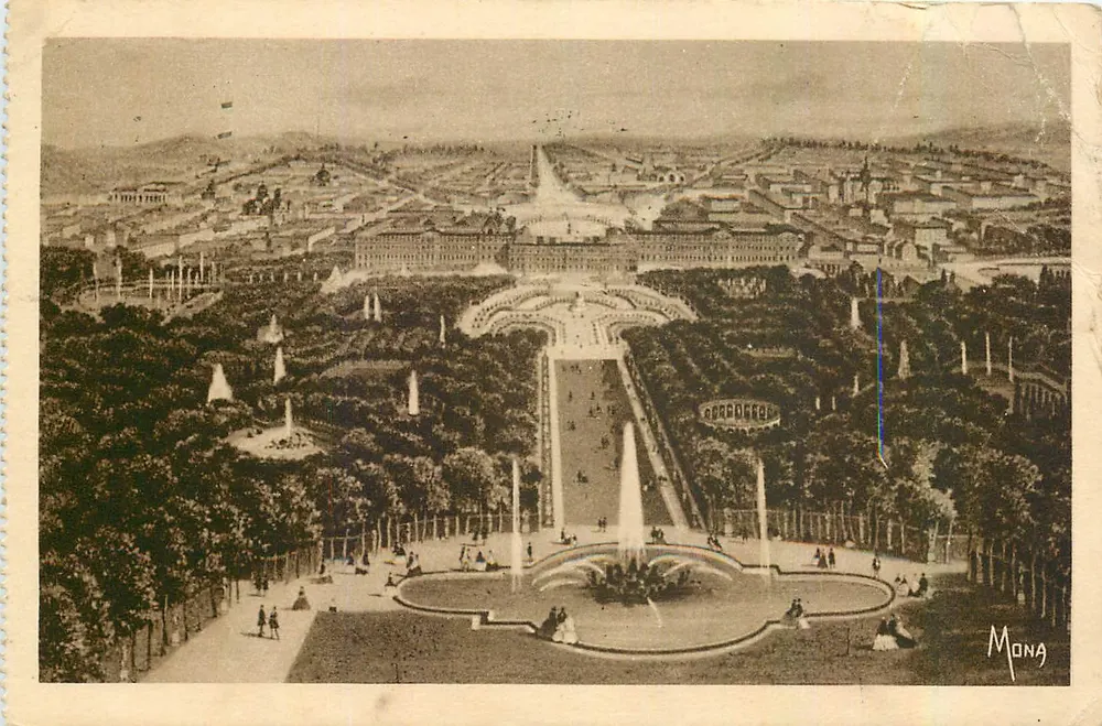 Die kleinen Gemälde von Versailles — Luftbild des Schlosses und der Gärten — Éditions MONA - Vorderseite